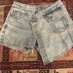 Kids Zara Blue Jean Shorts with Distressed Hem